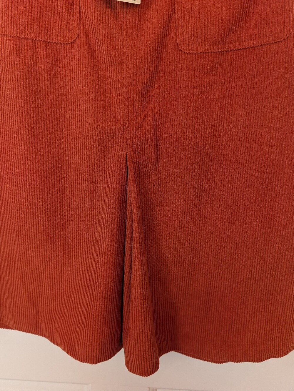NWT Women's HALARA AuraCord Cloud Baked Clay Ribbed Corduroy Midi Skirt Sz M - Picture 5 of 7